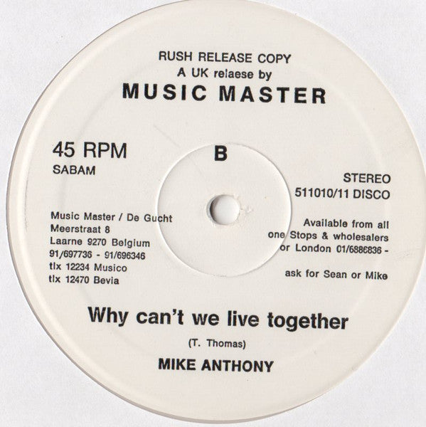 Why Can't We Live Together Mike Anthony