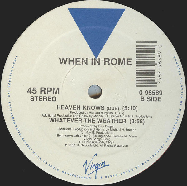 Heaven Knows When In Rome
