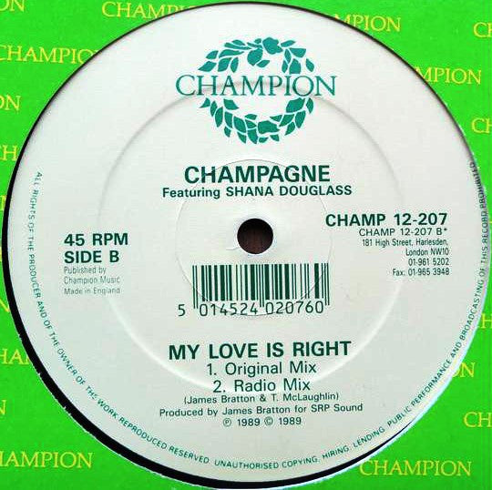 My Love Is Right Champagne (2),Shana Douglas