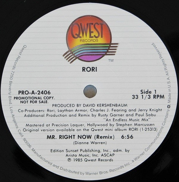 Mr. Right Now (Remix) / Electricity (Remix) Rori