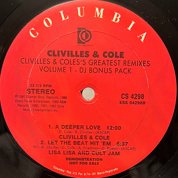Greatest Remixes Vol. 1 (DJ Bonus Pack) Clivillés & Cole