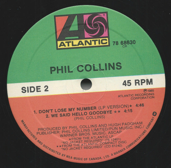 Don't Lose My Number (Extended Version) Phil Collins