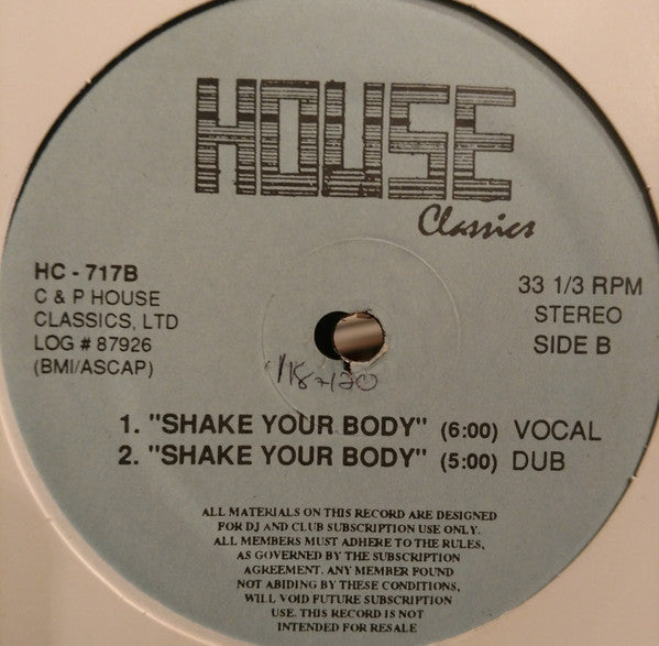 Without You / You Used To Hold Me / Shake Your Body Touch (12),Ralphi Rosario,Jeanette Thomas