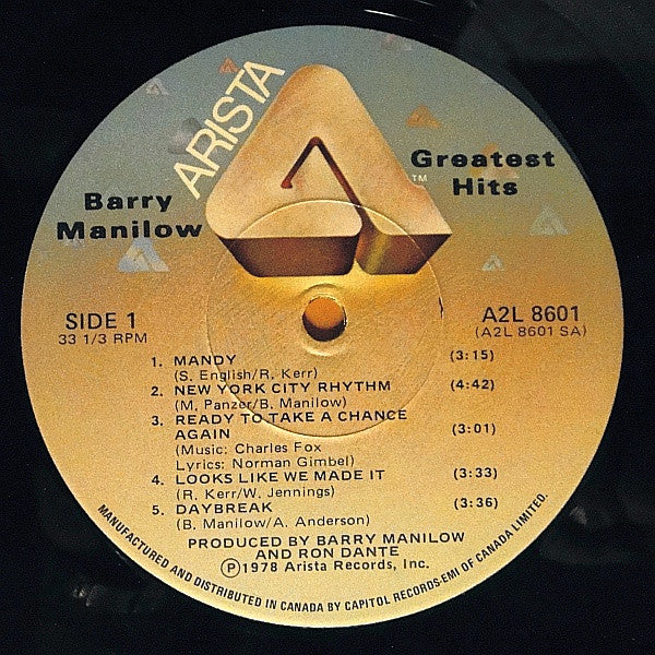 Greatest Hits Barry Manilow