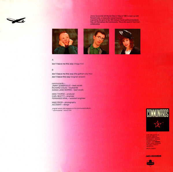 Don't Leave Me This Way 4 The Communards,Sarah Jane Morris