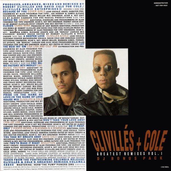 Clivillés & Cole's Greatest Remixes (Volume 1 - DJ Bonus Pack) Clivillés & Cole