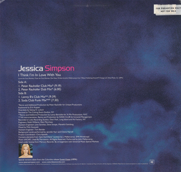 Je crois que je suis amoureux de toi Jessica Simpson