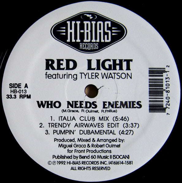 Who Needs Enemies - Remixes Red Light,Tyler Watson