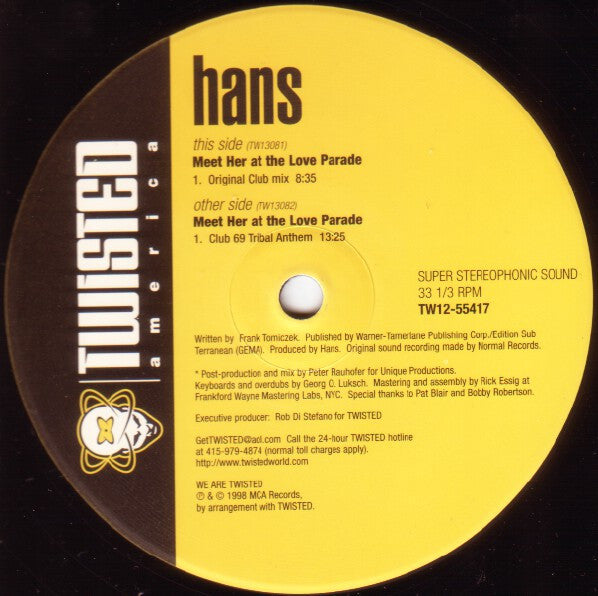 Meet Her At The Love Parade Hans