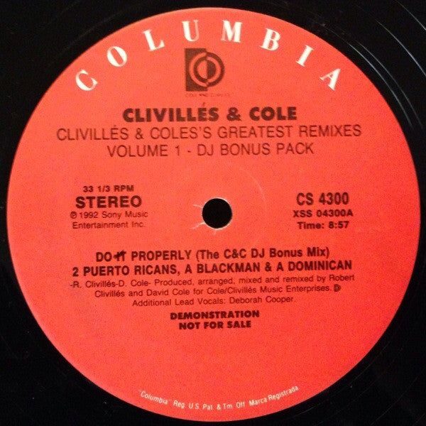 Clivillés & Cole's Greatest Remixes (Volume 1 - DJ Bonus Pack) Clivillés & Cole