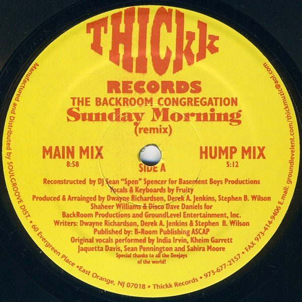 Sunday Morning (Remix) Backroom Congregation