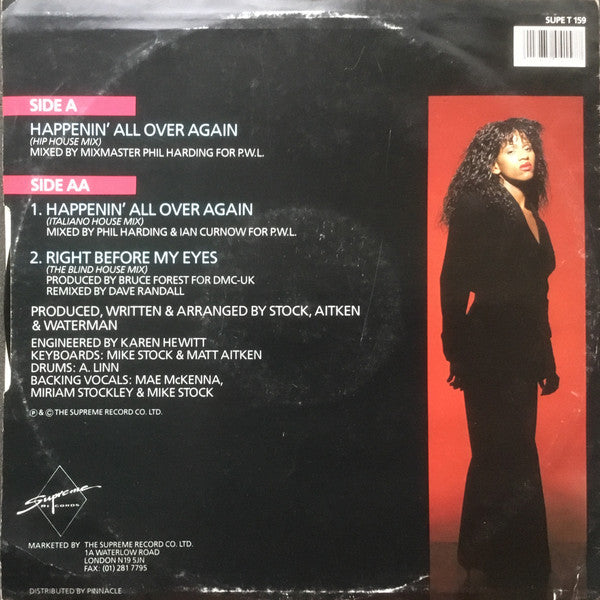 Happenin' All Over Again Lonnie Gordon