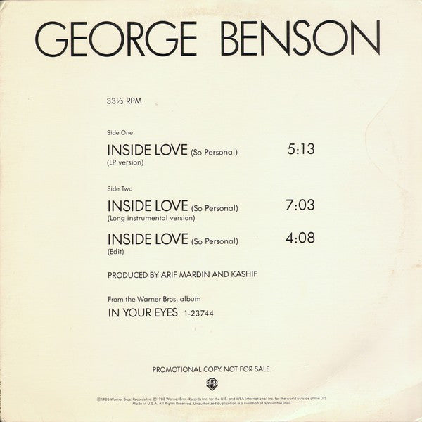 Inside Love (So Personal) George Benson