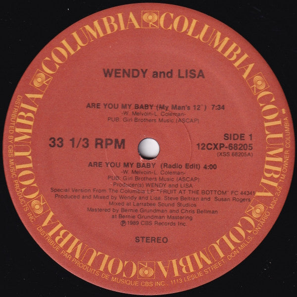 Are You My Baby (12" Mixes) Wendy & Lisa
