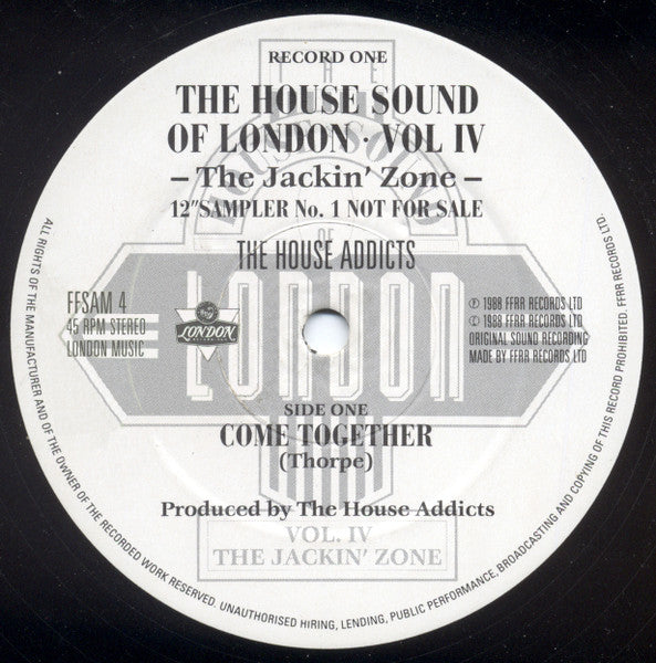 The House Sound Of London • Vol IV - The Jackin' Zone - 12" Sampler No. 1 | Rectangle Triangle