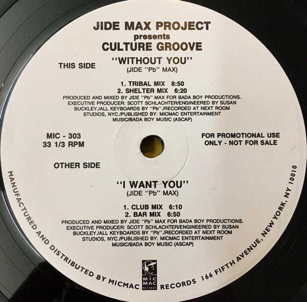 Sans toi / Je te veux Projet Jide Max, Culture Groove (2)