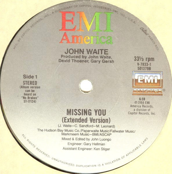 Missing You John Waite