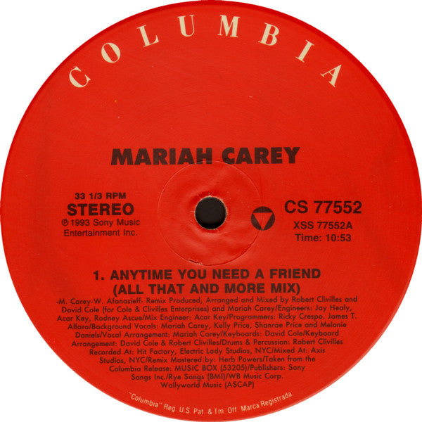 Anytime You Need A Friend Mariah Carey
