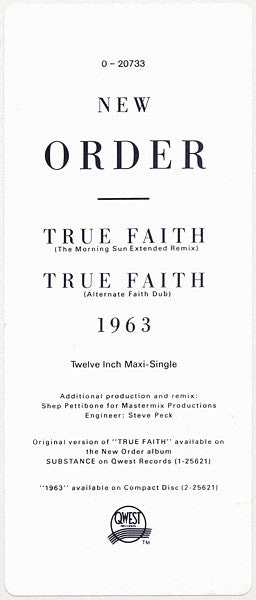 True Faith / 1963 New Order