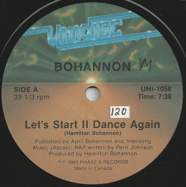 Let's Start II Dance Again Hamilton Bohannon