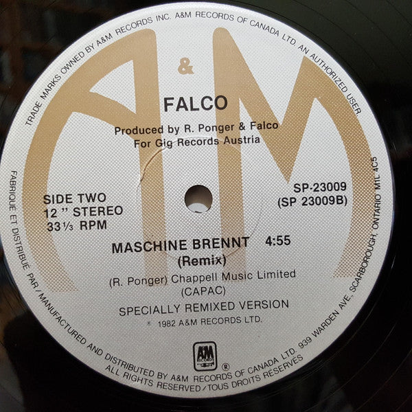 Auf Der Flucht (On The Run) / Maschine Brennt (Machine's Burning) 2 Falco