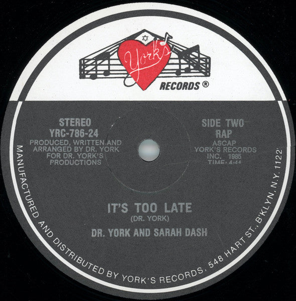 It's Too Late Dr. York,Sarah Dash