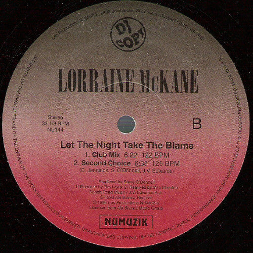Jack To The Sound Of The Underground / Let The Night Take The Blame Hithouse,Lorraine McKane