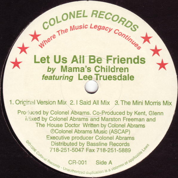 Let Us All Be Friends Mama's Children,Lee Truesdale