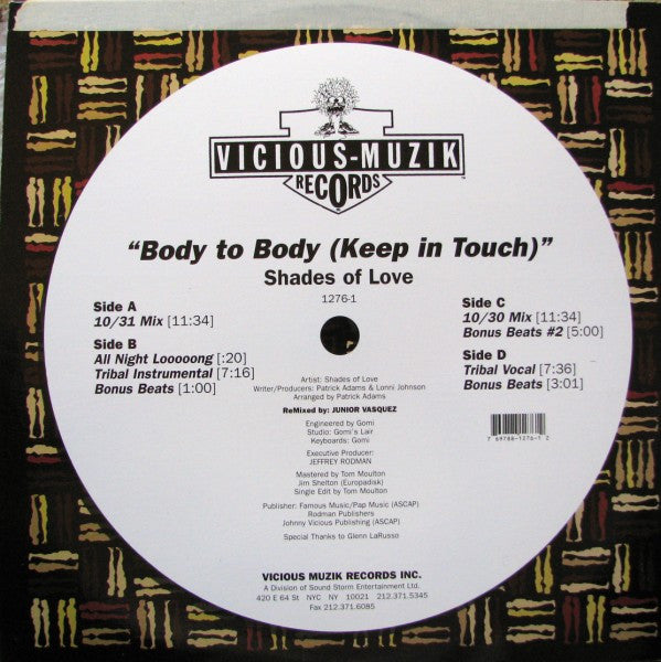 Body To Body (Keep In Touch) (The Junior Vasquez Remixes) | Rectangle Triangle  