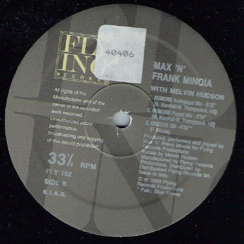 Rumors Max 'N' Frank Minoia,Melvin Hudson