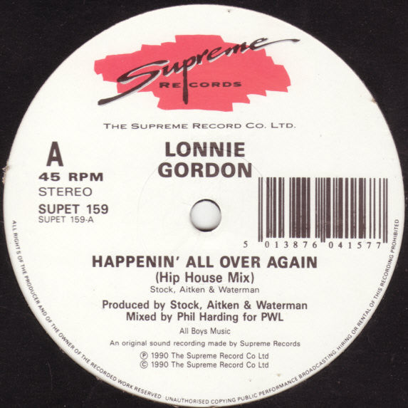 Happenin' All Over Again Lonnie Gordon