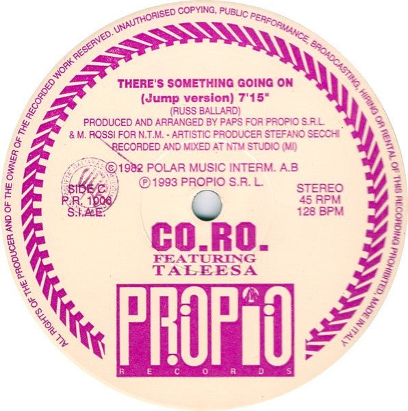 There's Something Going On - B/W - I Break Down And Cry Co.Ro.,Taleesa