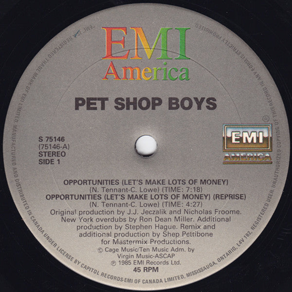 Opportunities (Let's Make Lots Of Money) Pet Shop Boys