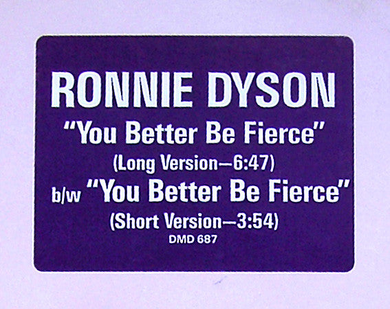 Tu ferais mieux d'être féroce Ronnie Dyson