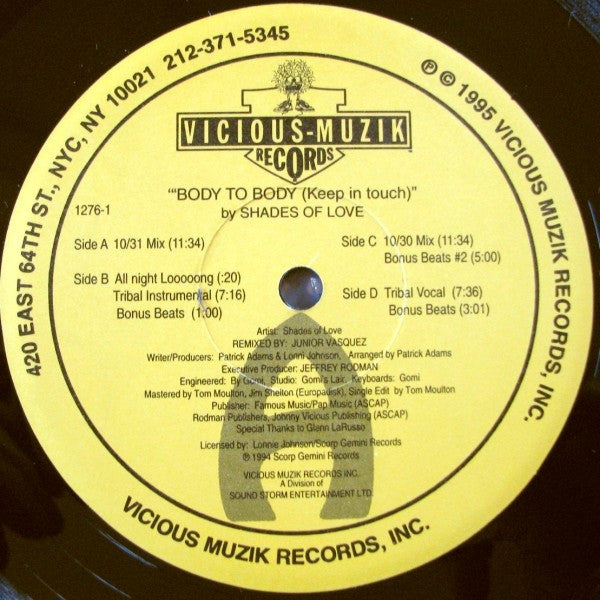 Body To Body (Keep In Touch) (The Junior Vasquez Remixes) | Rectangle Triangle  