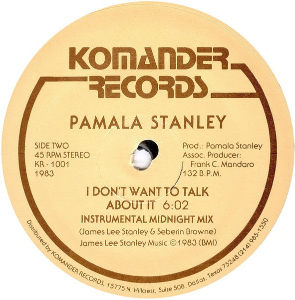 I Don't Want To Talk About It Pamala Stanley