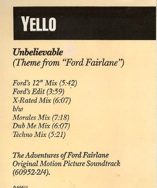 Unbelievable (Theme From "Ford Fairlane") | Rectangle Triangle
