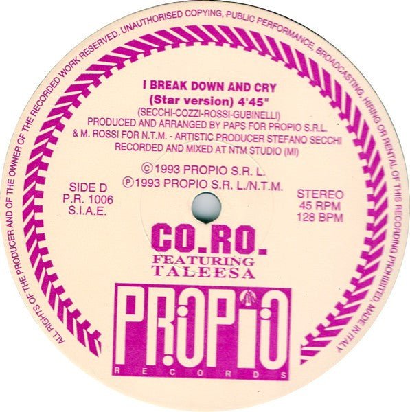 There's Something Going On - B/W - I Break Down And Cry Co.Ro.,Taleesa