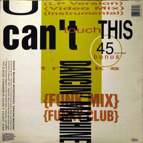 U Can't Touch This MC Hammer