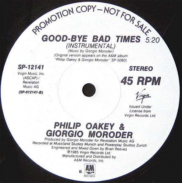 Au revoir les mauvais moments 2 Philippe Oakey, Giorgio Moroder