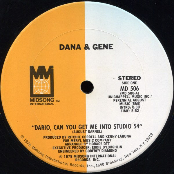 Dario, Can You Get Me Into Studio 54 Dana & Gene