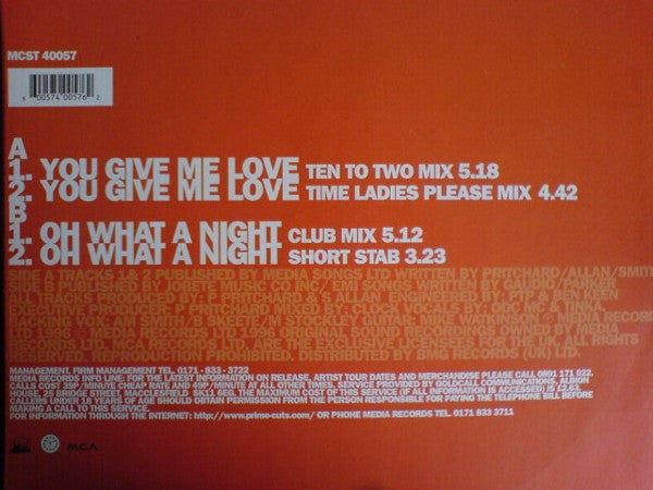 Oh What A Night / You Give Me Love Clock