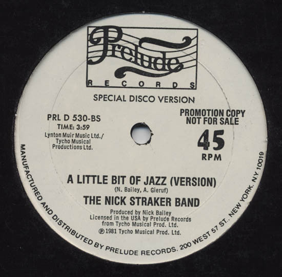Un peu de jazz Groupe de Nick Straker