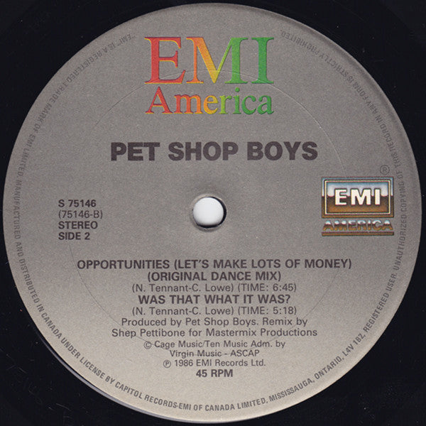Opportunities (Let's Make Lots Of Money) Pet Shop Boys