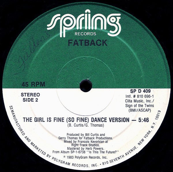 The Girl Is Fine (So Fine) The Fatback Band