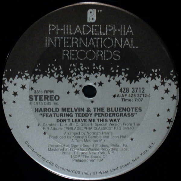 Malchance / Ne me laisse pas comme ça Harold Melvin et les Blue Notes, Teddy Pendergrass