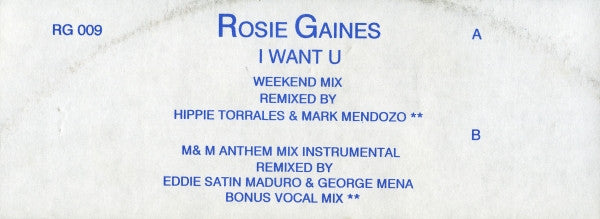 Je te veux Rosie Gaines