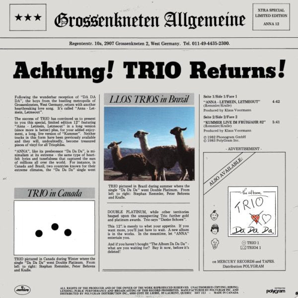 Anna - Laisse-moi entrer, laisse-moi sortir Trio