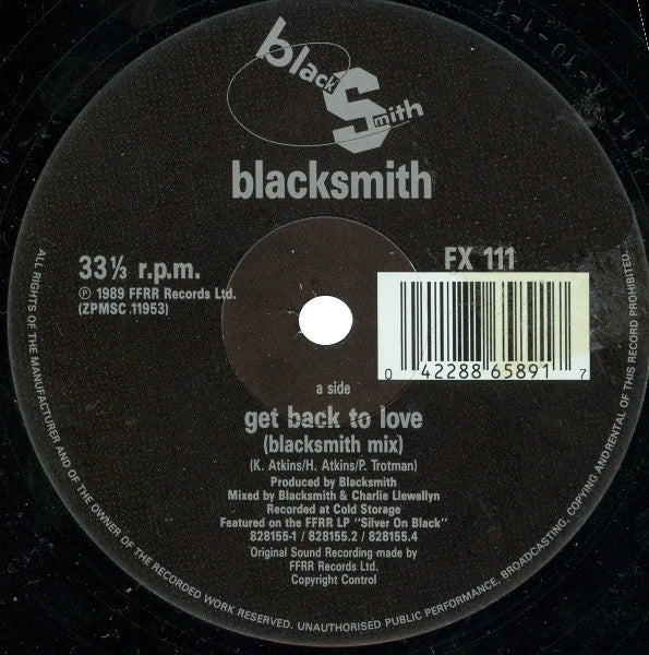 Get Back To Love Blacksmith