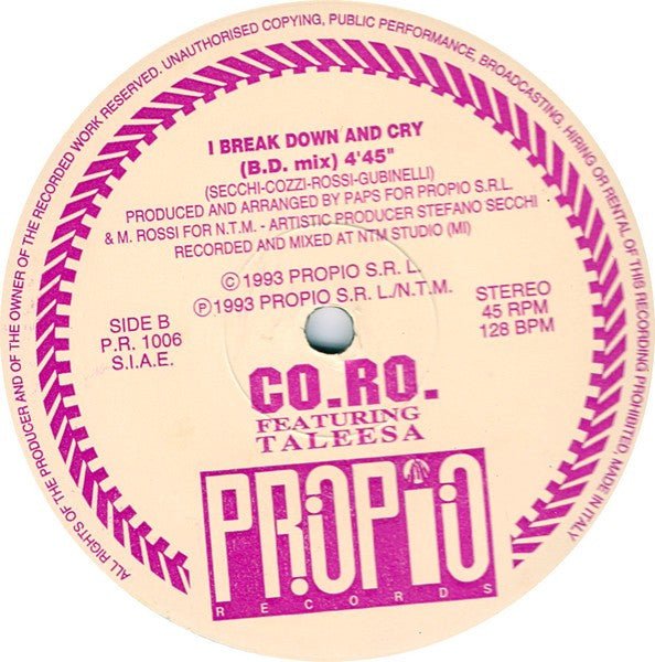 There's Something Going On - B/W - I Break Down And Cry Co.Ro.,Taleesa